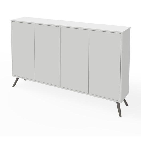 Krom 60 in Storage Cabinet with Metal Legs, White